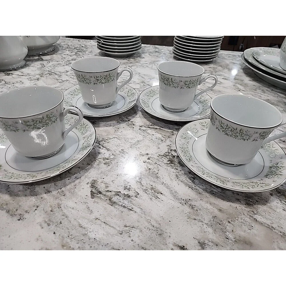 TAIHEI CHINA SPRINGTIME - JAPAN- SET OF 4 CUPS & 4 SAUCERS VINTAGE